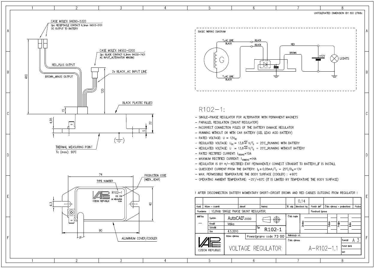 Technische Zeichnung VAPE-Regler R102-1